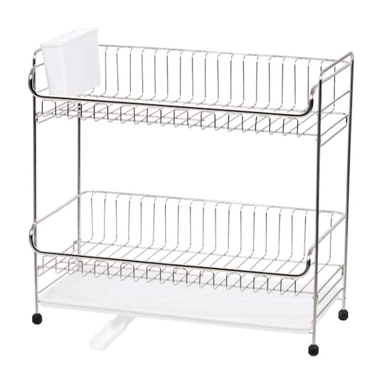 IRIS® 17" Stainless Steel 2-Tier Dish Rack